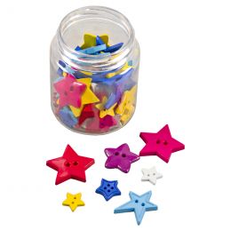 Buttons Plastic in Jar -...