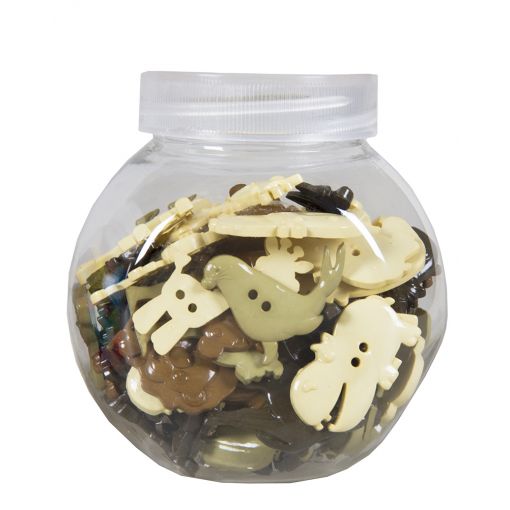 Buttons Plastic in Jar - Bright - WildLife