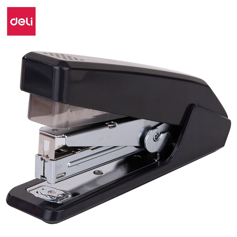 Effortless Stapler 25 Sheets24/6 & 26/6 Black Metal Full Strip - Deli