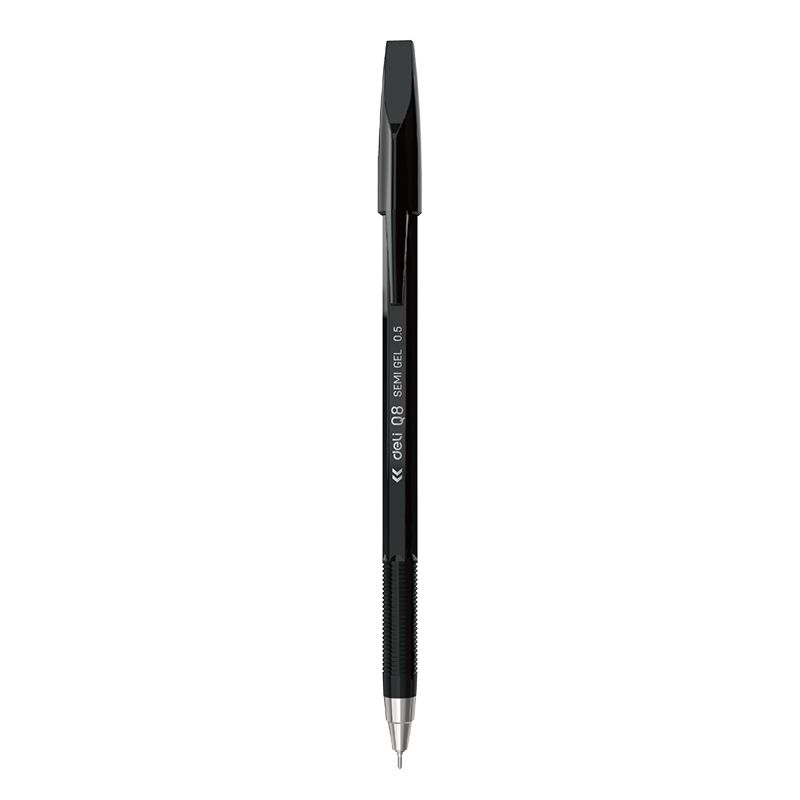 Pen - Semi Gel - Black - Tip 0.5m (1pc) - Think - Deli