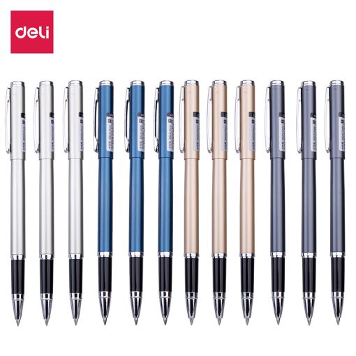 Pen - Gel - Black - Tip 0.5mm (1pc) in Metallic Barrel - Deli