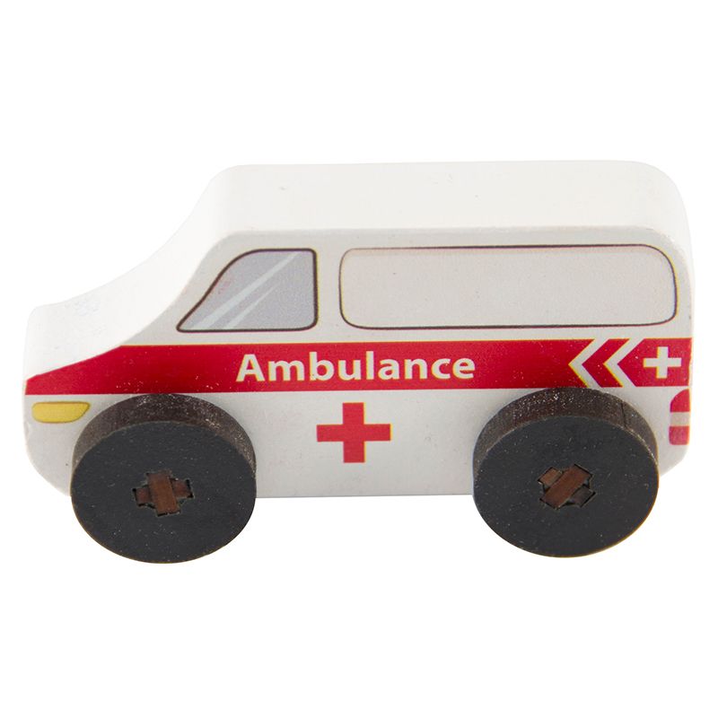 Wooden Coloured Car - Ambulance - Deluxe