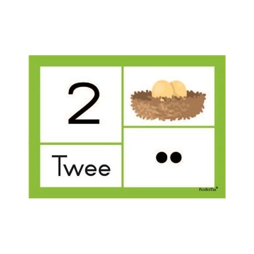 Flash Cards (A6) - Getalle 1-5 Symb & Kolle (5pc) - Afrikaans Numbers