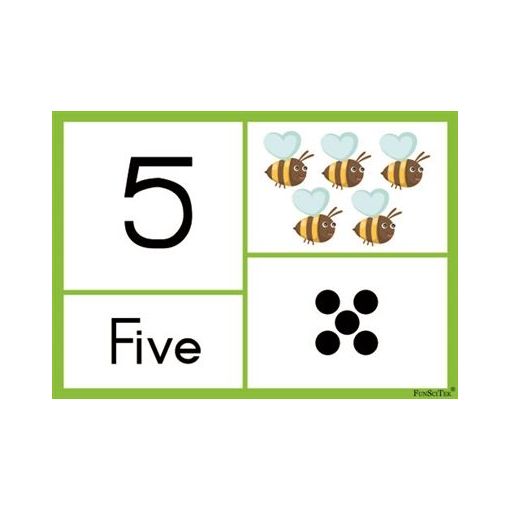 Flash Cards (A6) - Number 1-5 Symbols & Dots - (5pc)