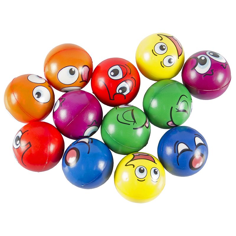 Emoji Foam Ball Set (12pc) - Assorted (~6cm)