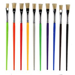 Brushes Coloured - Flat Midi 8 (10pc) 10 Colours