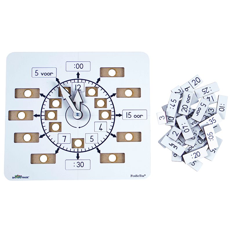 Wood Clock - Learner Analog/Digital Insert - Afrikaans