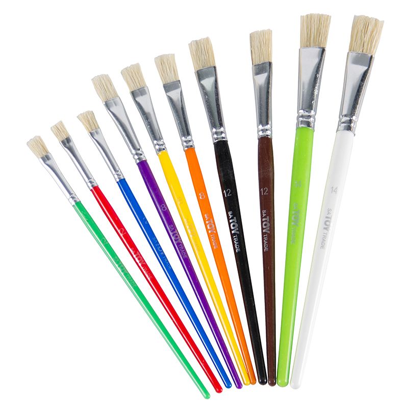 Brushes Coloured - Flat Combo Mini Midi Maxi & Jumbo (10pc)