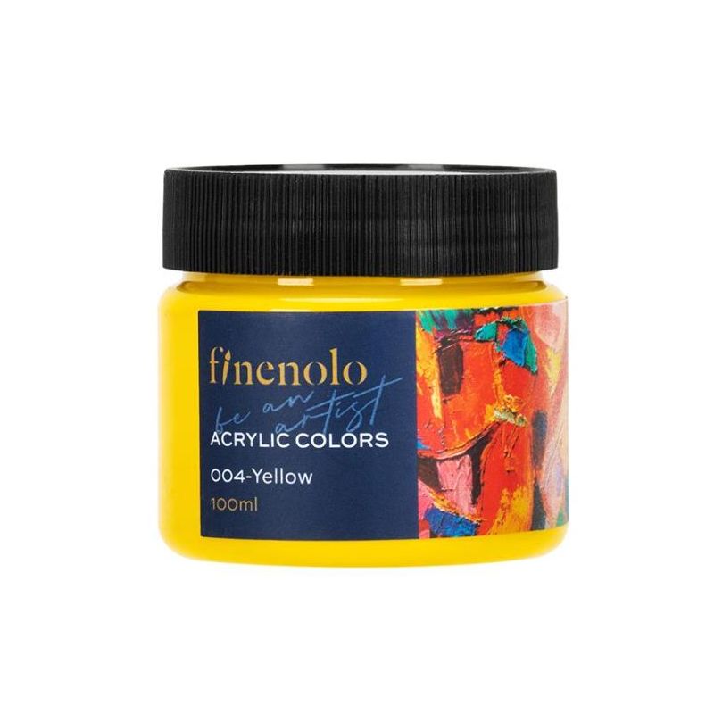 Paint - Acrylic Finenolo 100ml Tub - Yellow - Deli