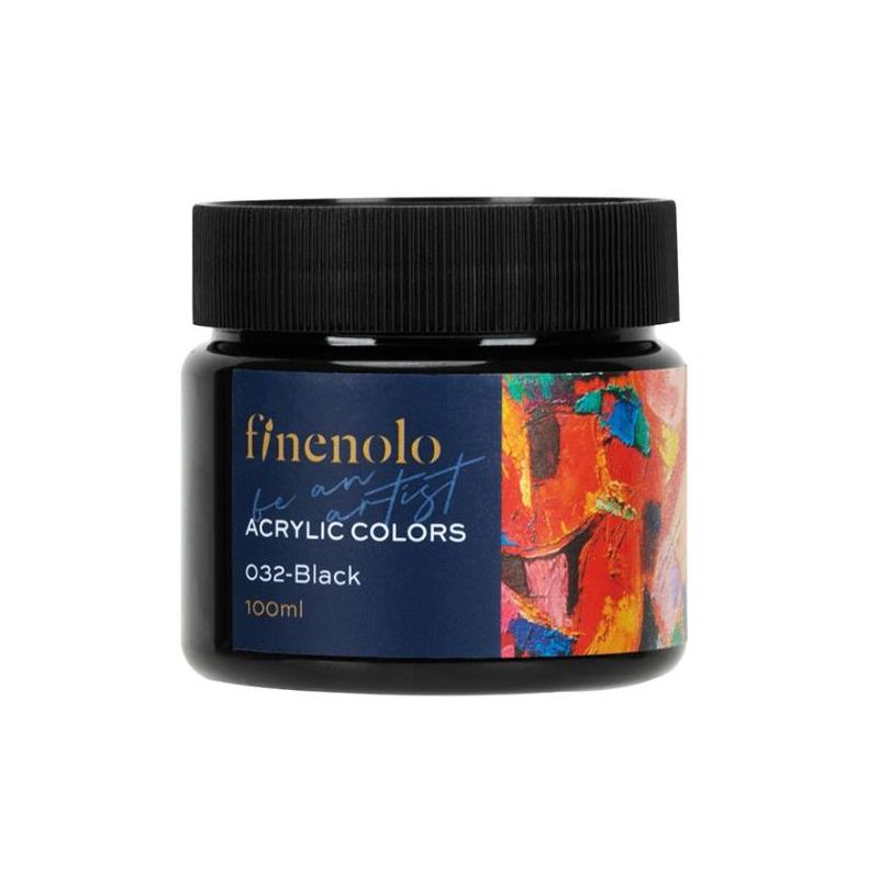 Paint - Acrylic Finenolo 100ml Tub - Black - Deli