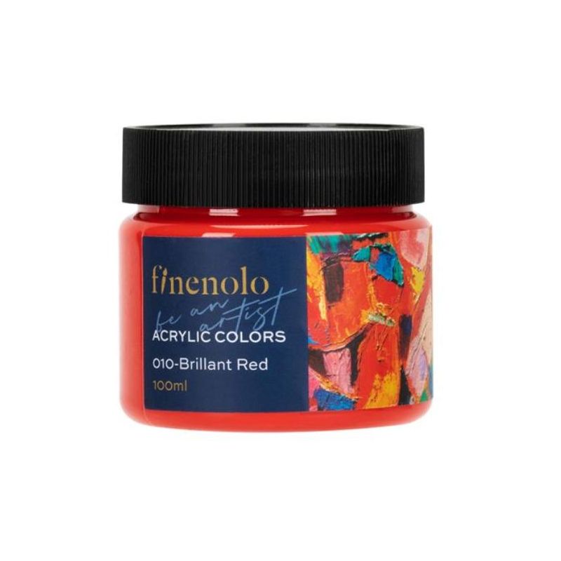 Paint - Acrylic Finenolo 100ml Tub - Brilliant Red - Deli