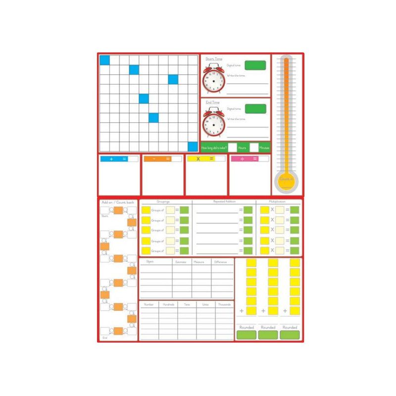 Dry Wipe - Math Board - Gr 3 D/S (A3) (incl whiteboard pen)