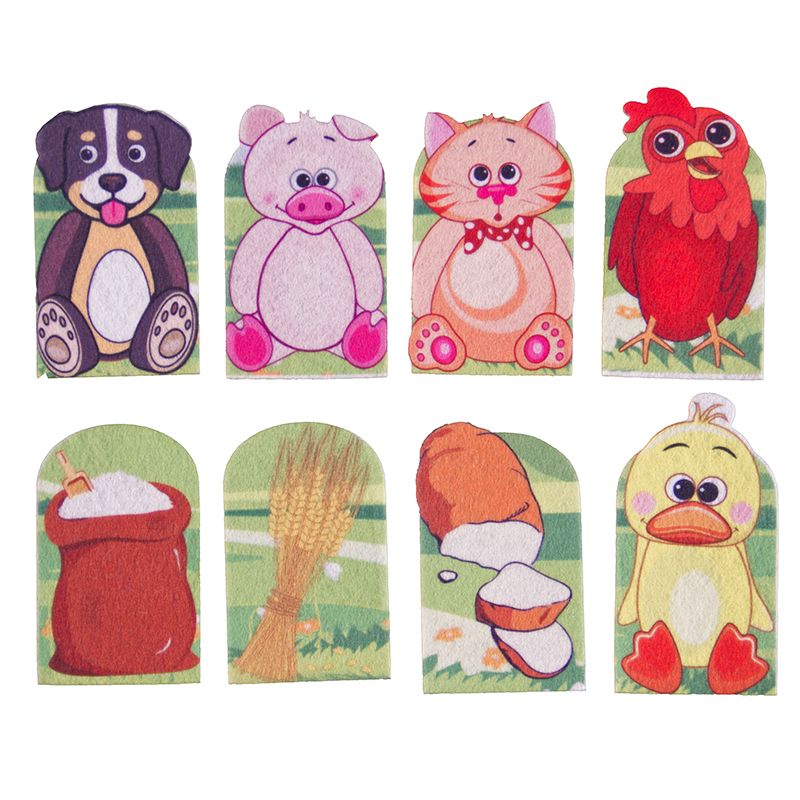 Finger - Printed Story Puppets - Little Red Hen (8pc)