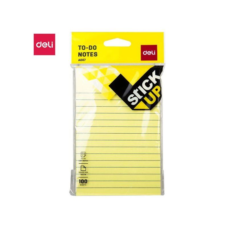 To Do Notes 152x101mm  100 Sheets Yellow - Deli