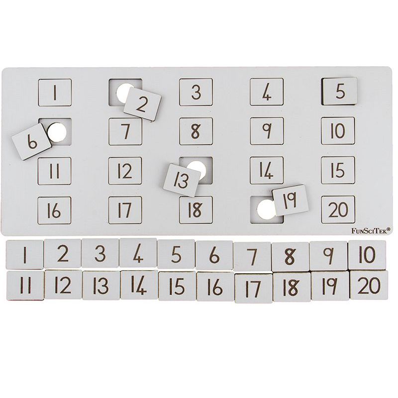 Number Puzzle 1-20 - Gr R - wood - Number Grid