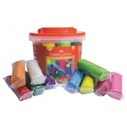 Modelling Clay - (500g) 10 Colours in Bucket - FaberCastell