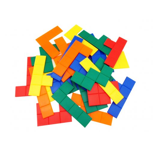 Pentominoes - 60pc plastic (5 colour: RED, BLU, YEL, GRN, ORG)