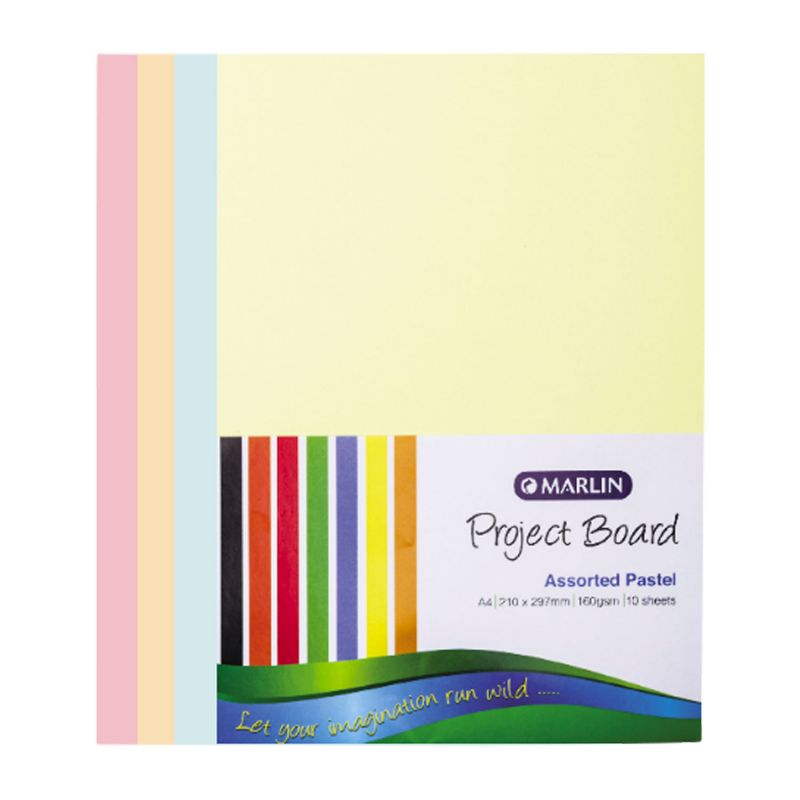 Project Board - A4 160g (10pc) Marlin - Pastel Assorted