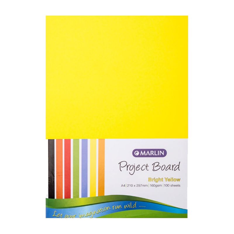 Project Board - A4 160gsm (100pc) - Bright Yellow