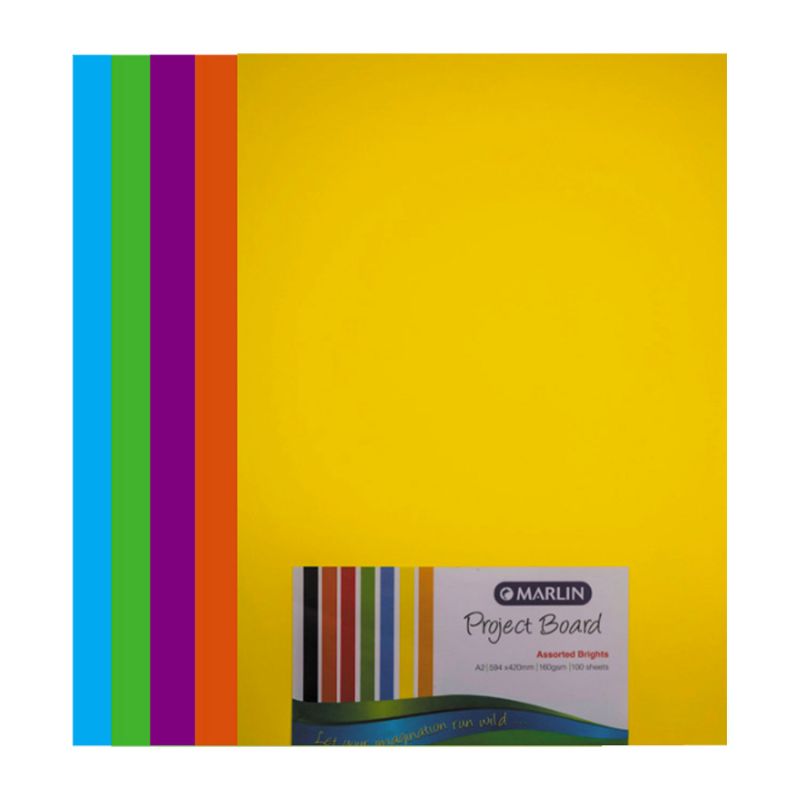 Project Board - A2 160g (100pc) Marlin - Bright Assorted