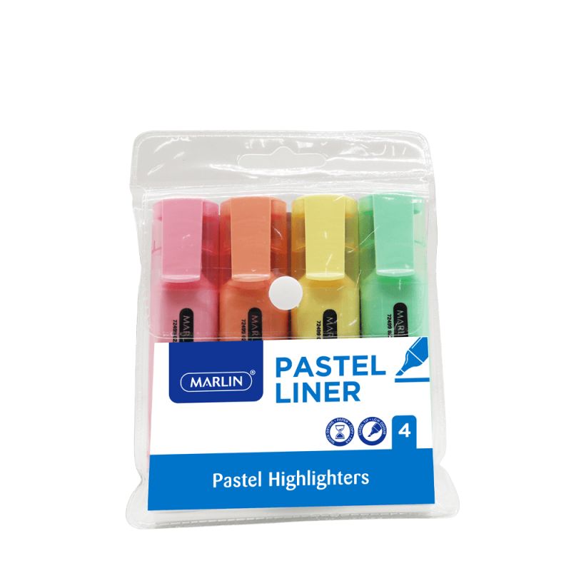 Highlighter - Pastel (4pc) Assorted (Marlin)