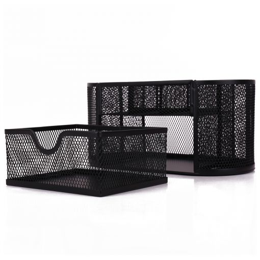 Mesh Desk Organizer 220x112x104mm Black - Deli