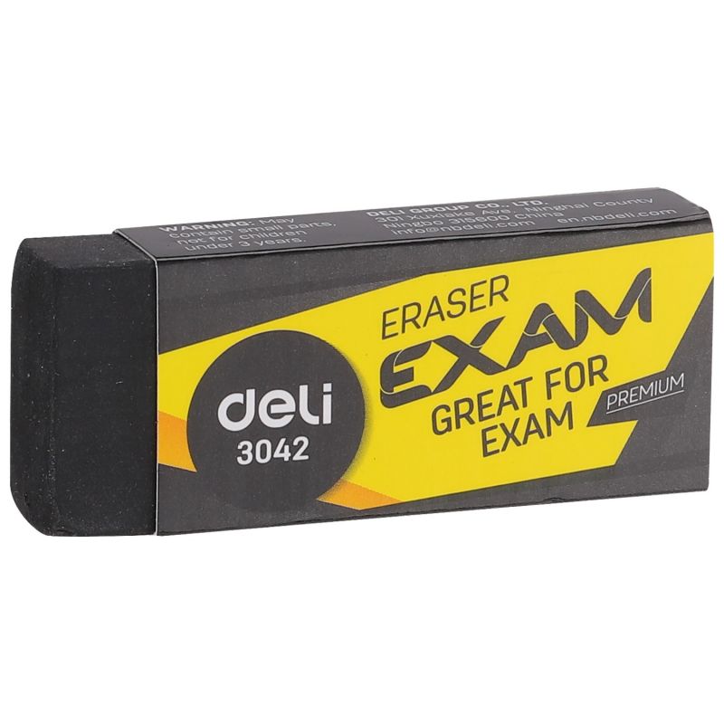 Eraser - 60x24x12mm (1pc) - Black - Deli