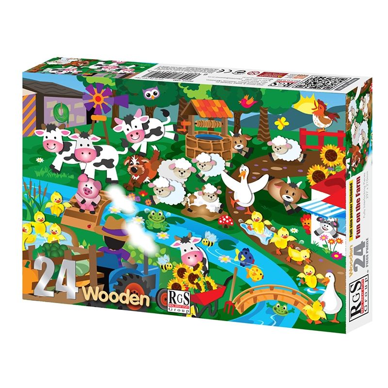 Puzzle Wood 24pc - Farm / Farm Yard (A4)