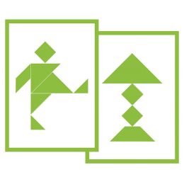 Tangram Cards Set A - Laminated A4 (10pc) - Green