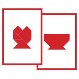 Tangram Cards Set C - Laminated A4 (10pc) - Red