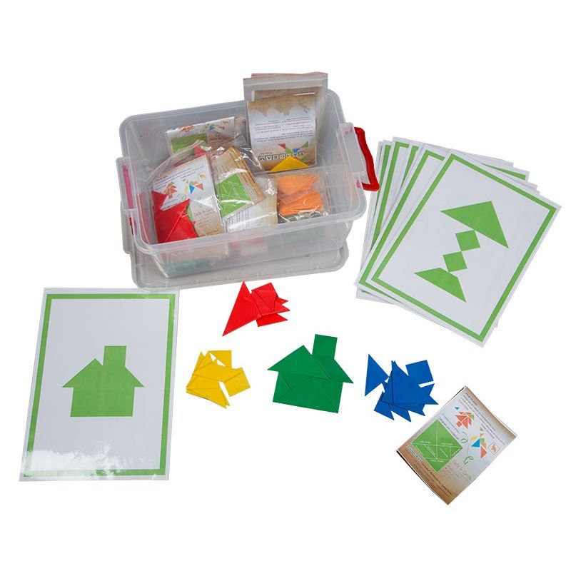 Tangram Class Set - Gr RRR (15 Rubber Tangram Sets, 30 A4 Cards)