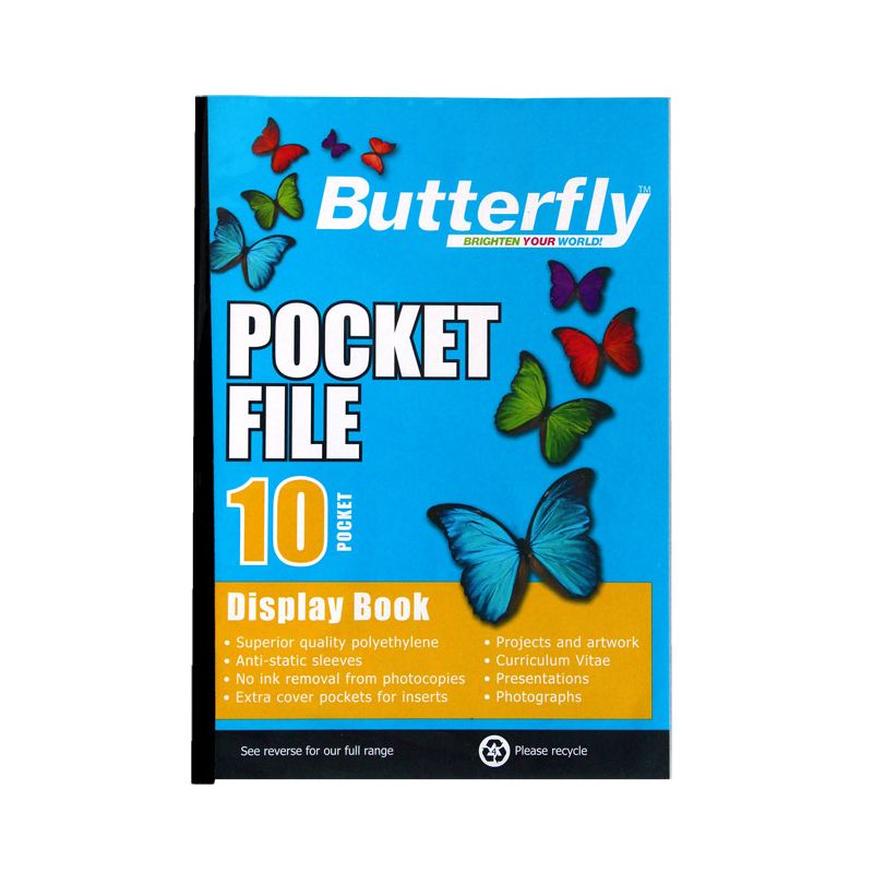 Display book with filing pockets - A4 (10 Pocket) - Butterfly