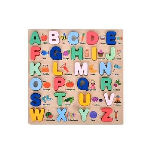 Wooden Inset Puzzle - Alphabet Uppercase with Picture