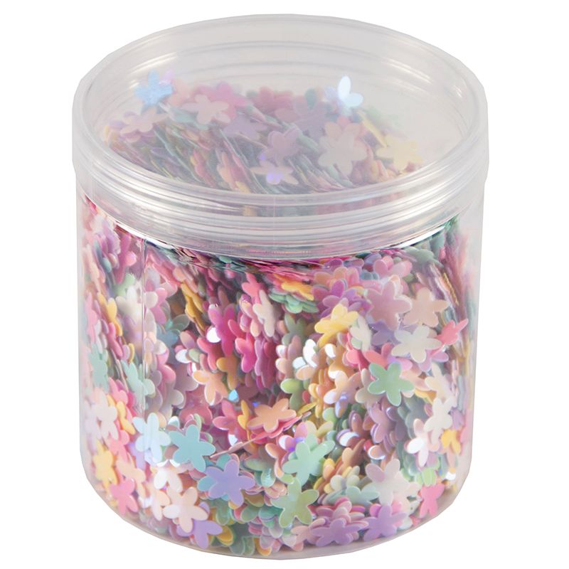 Confetti Sequins Flower Pastel Mix (100g) in Tub (11mm)