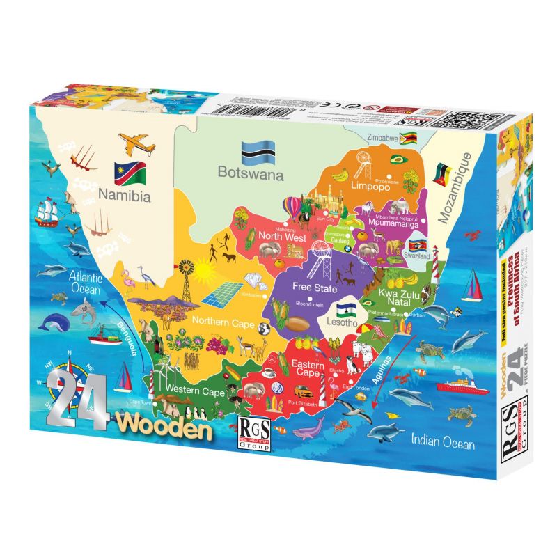 puzzle wood 17pc | map of south africa (a4) | satoytrade