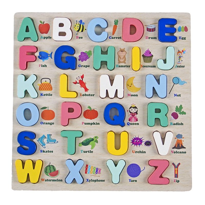 Wooden Inset Puzzle - Alphabet Uppercase with Picture