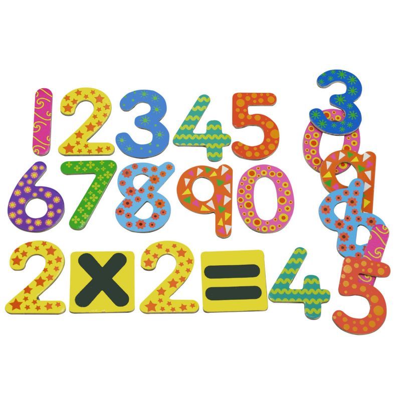 Wooden Magnetic Colourful Numbers (37pc)