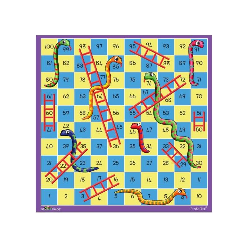 Giant PVC Mat - Snakes & Ladders (48x48cm) - FunSciTek Games in Storage Tube
