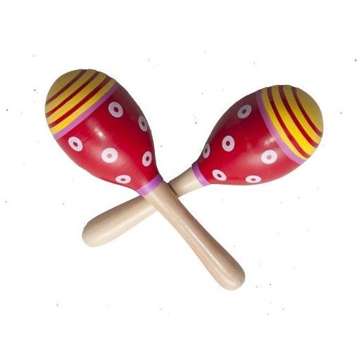 Maracas - Wood (2pc) - Egg Shaker with Handle - Large (19cm)