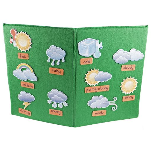 Felt Theme - Weather Symbol - Pictures (10pc) - Captions (10pc) -  (A2 - board not included)