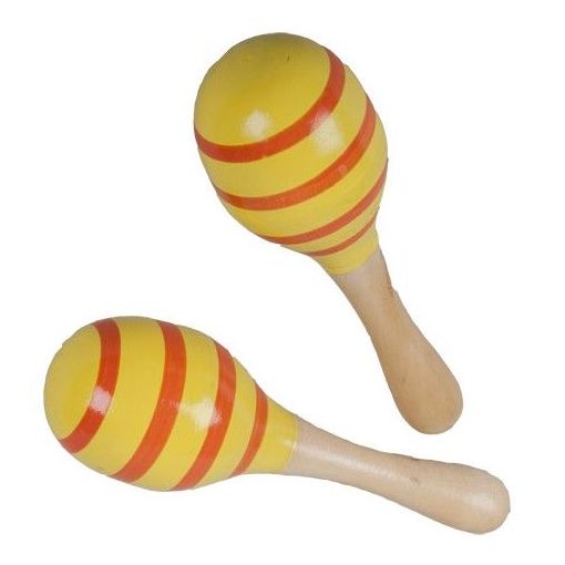 Maracas - Wood (2pc) - Egg Shaker with Handle - Large (19cm)