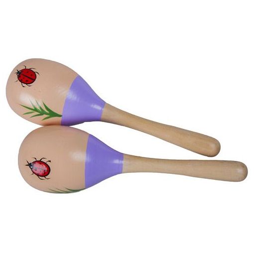 Maracas - Wood (2pc) - Egg Shaker with Handle - Large (19cm)