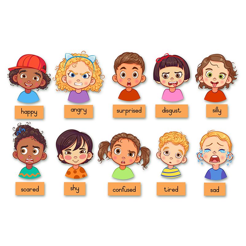 Felt Theme - Emotions with Captions - Pictures (10pc) - Captions (10pc)