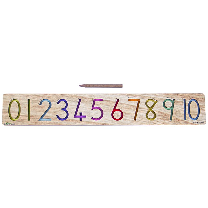 Numbers (0-10) Pencil Tracing - Wooden Colour printed