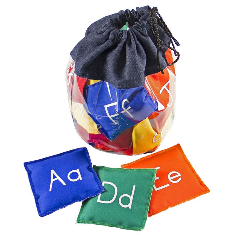 Bean Bags (11cm) - Printed Alphabet Letters S/S Aa-Zz (26pc) D-String Bag