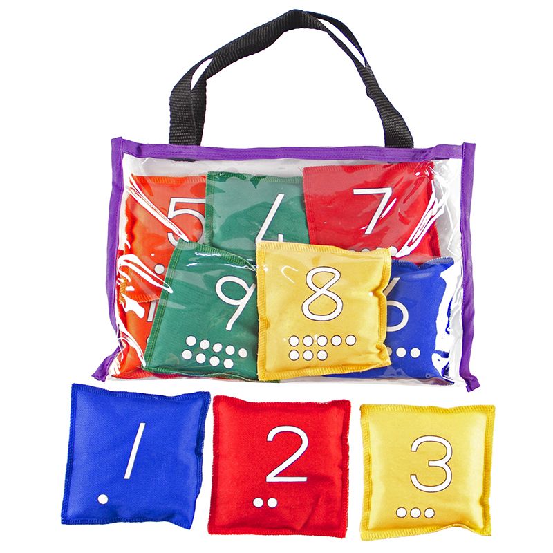 Bean Bags (11cm) - Printed Numbers (1-10) in D-String Bag