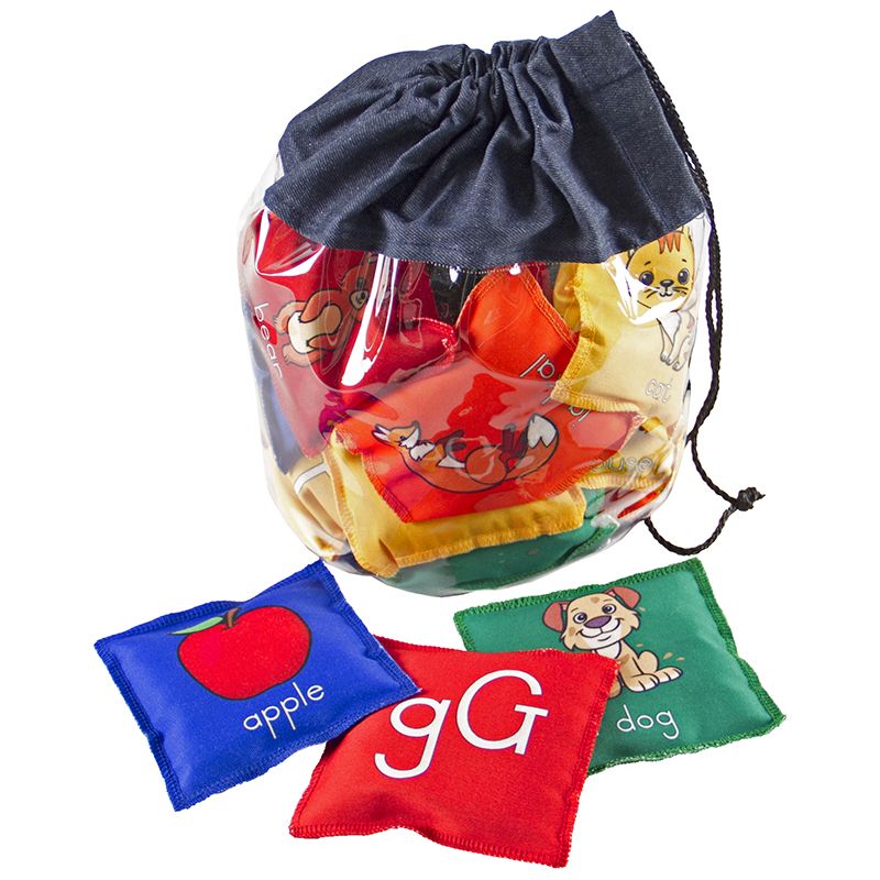 Bean Bags (11cm) - Printed Phonic Pictures with Words (26pc) in PVC bag
