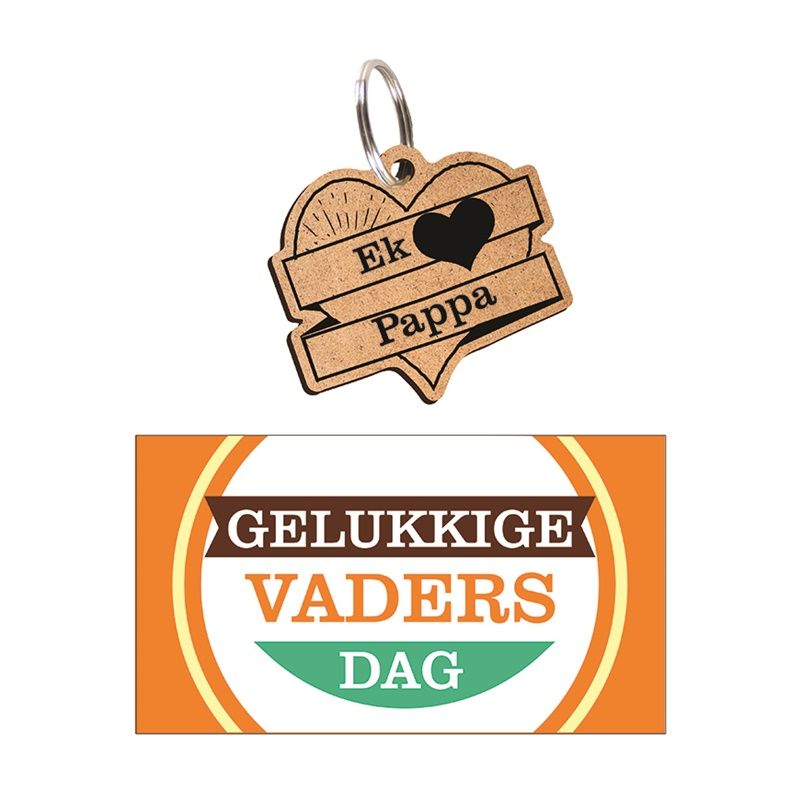 Father's Day Kit 3 - Keyring & Card - Heart - Afrikaans