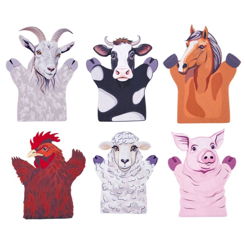 Hand Puppet Glove - Printed - Farm Animal (6pc)