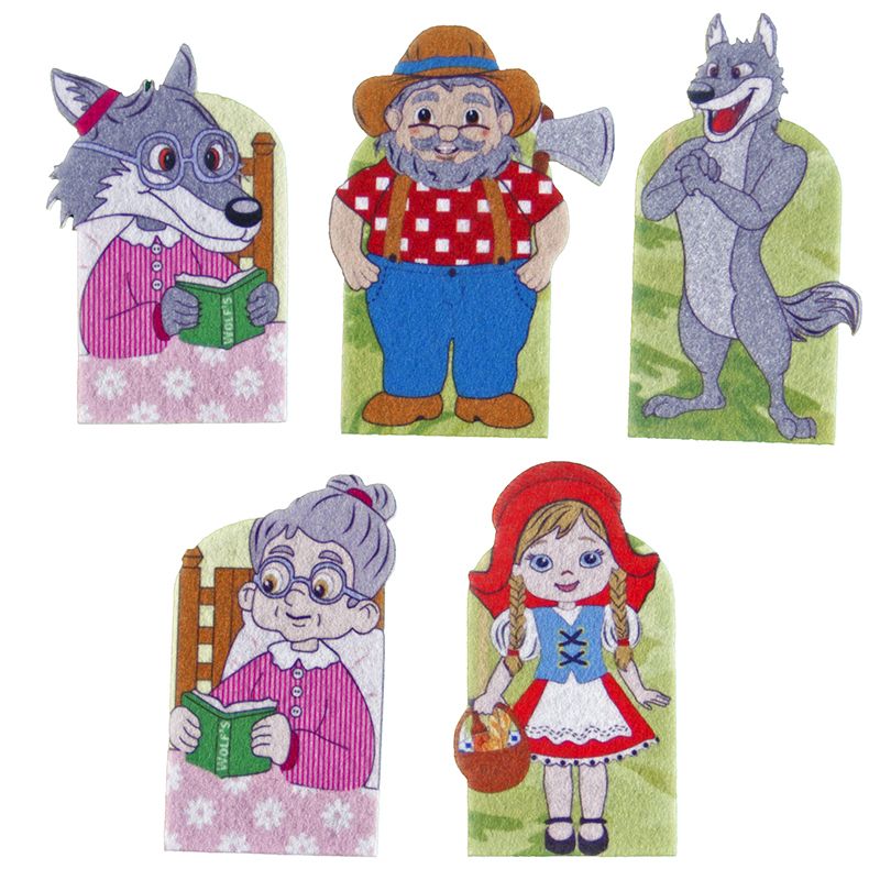 Finger - Printed Story Puppets - Little Red Riding Hood (5pc)